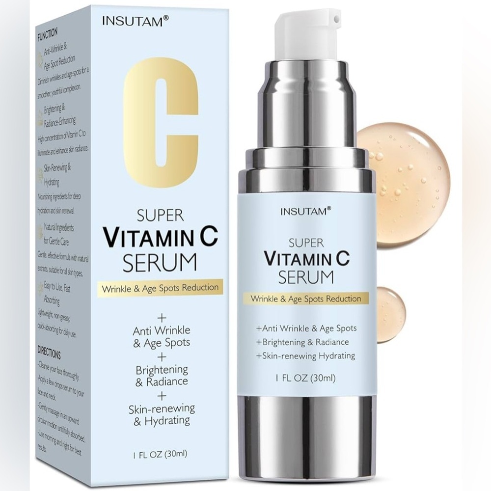 Insutam Super Vitamin C Serum 1 fl oz Antiwrinkle Skin Renewing Skin Brightening
